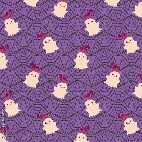 Spooky web seamless vector pattern