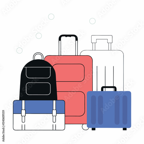 Suitcase, luggage bag concept vector