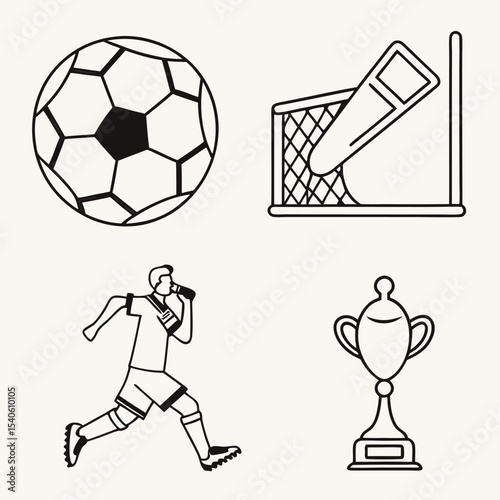 Football vector icons concept