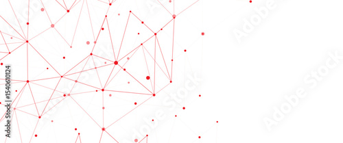 Vector modern line art with technology abstract background with connected line and dots	
