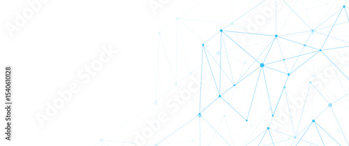 Vector modern line art with technology abstract background with connected line and dots	
