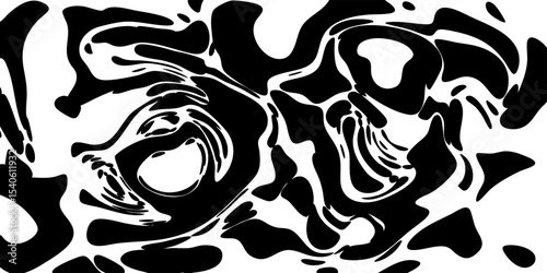 Abstract black and white vector illustration of a surreal, fabulous face with smoothshapes. Bright spots and blots. Minimalism. Background for postcards, banners, postcards. Textiles, wallpaper.