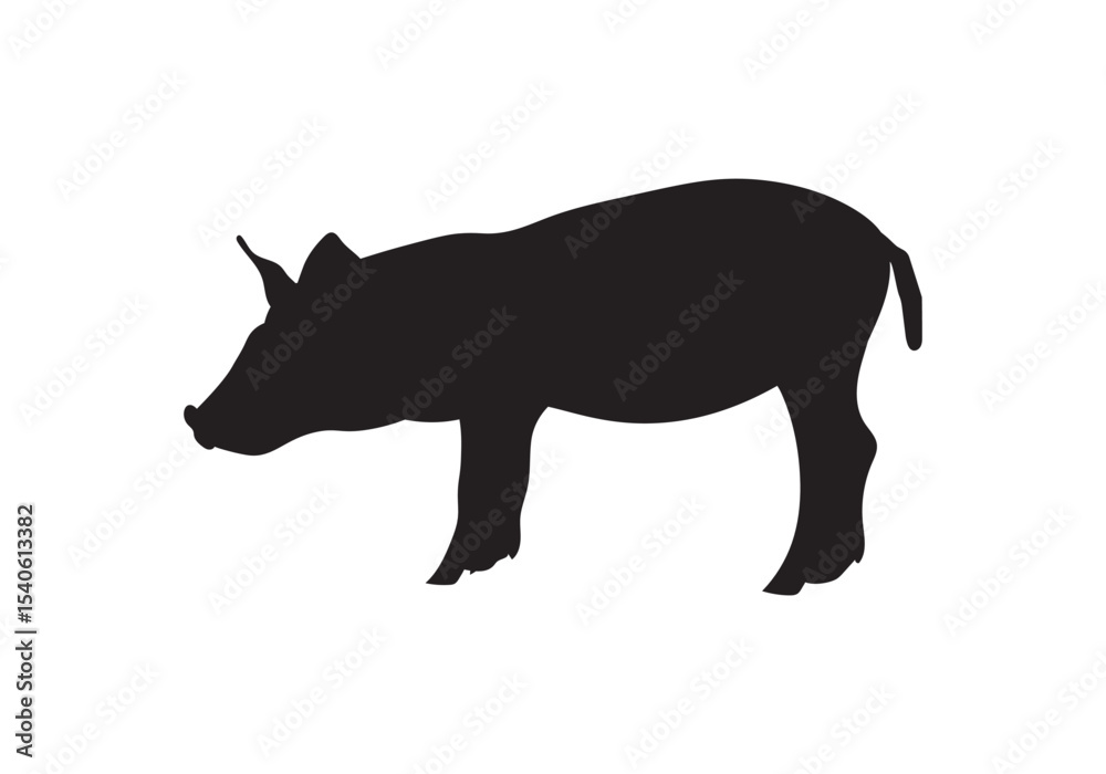 Fototapeta premium Pig animal silhouette. Vector image