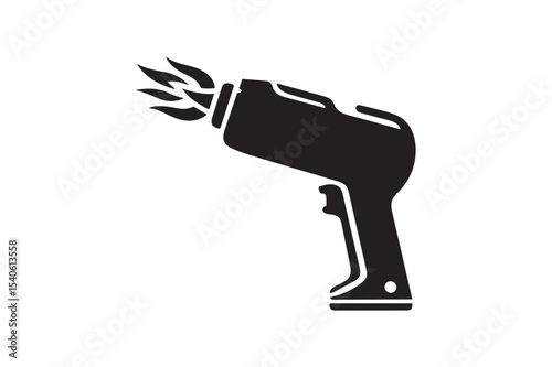 Toys Heat Gun icon silhouette illustration on white background.