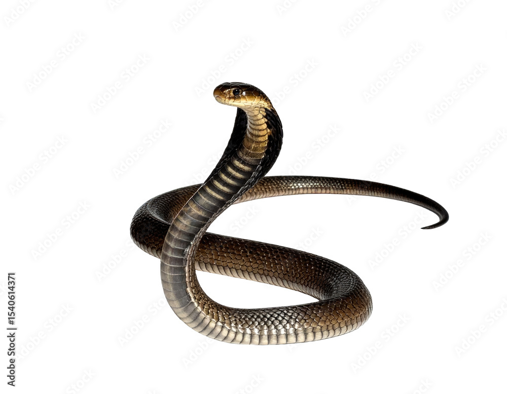 Fototapeta premium Elegant Snake Curving Gracefully Against a Plain Background