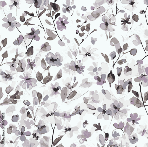 Seamless Summer Spring Floral, Rose, Various leaf, Fabric Print. vector illustration.exotic flower wallpaper combining a multitude of beautiful colours pattern