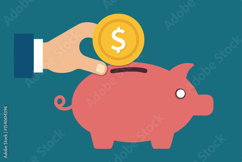 hand with piggy bank