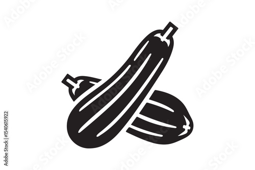 Zucchini icon silhouette Illustration on white background.
