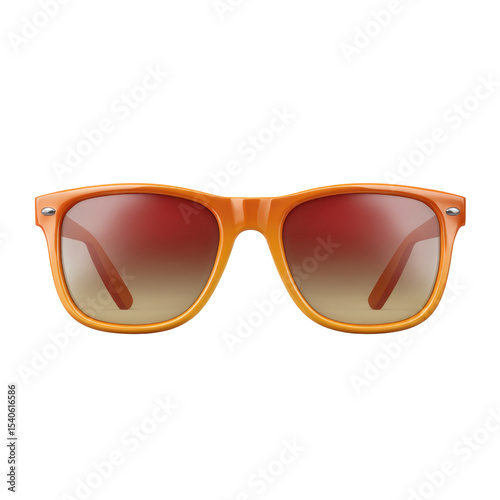 Stylish Orange Sunglasses with Gradient Lenses for Fashion Accessory and Summer Wardrobe Essentials Transparent background or png