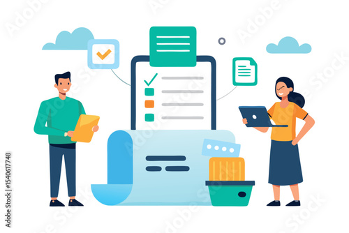 vector illustration of a man with laptop