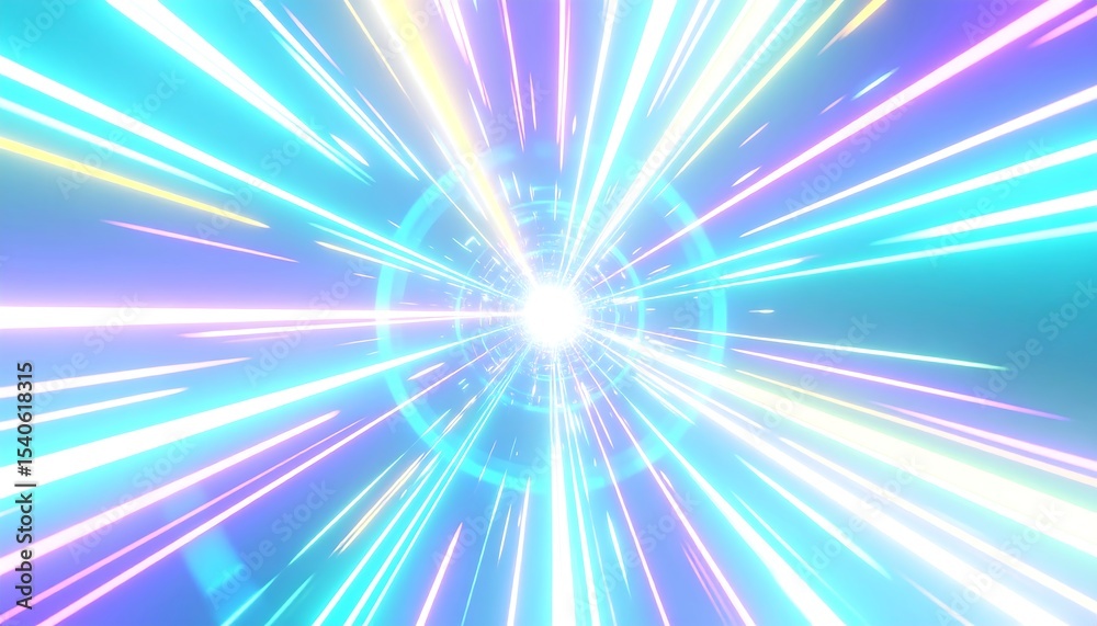 Obraz premium Neon Speed Tunnel Light Rays.