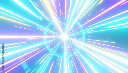Neon Speed Tunnel Light Rays.