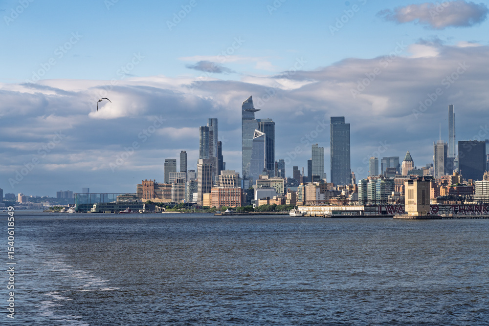 Tall office and apartment buidlings along the waterfront in Manhattan from Soho towards Hudson Yards Tall office and apartment buidlings along the waterfront in Manhattan from Soho towards Hudson Yards