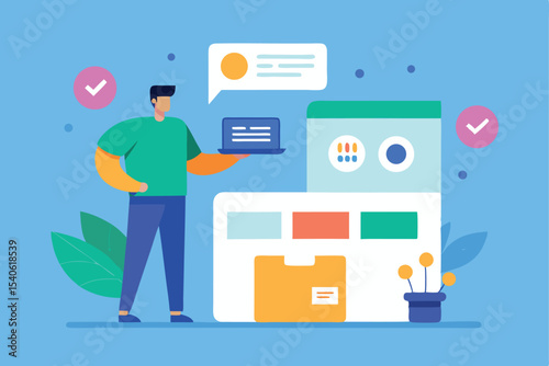 flat design concept of business