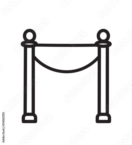 Simple barrier icon.Velvet Rope Barrier Stand Icon Design