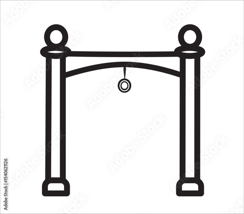 Simple barrier icon.Velvet Rope Barrier Stand Icon Design