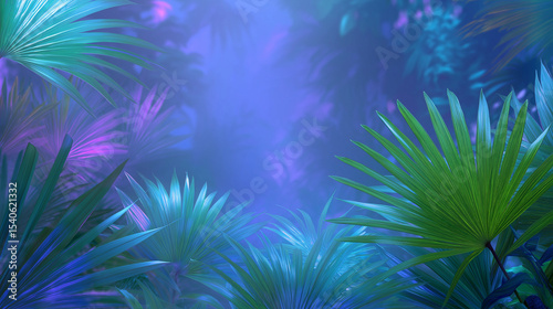 Neon Jungle with Vaporwave Aesthetic and Tropical Vibes