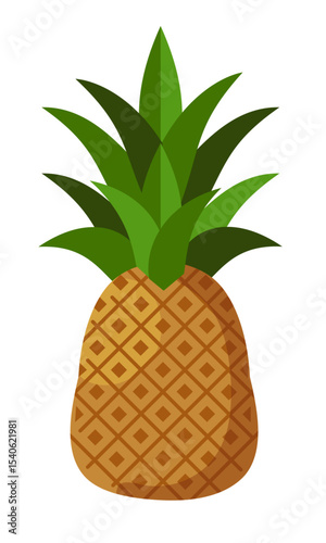 Pineapple fruit simple flat style tropical sweet Ananas healthy food