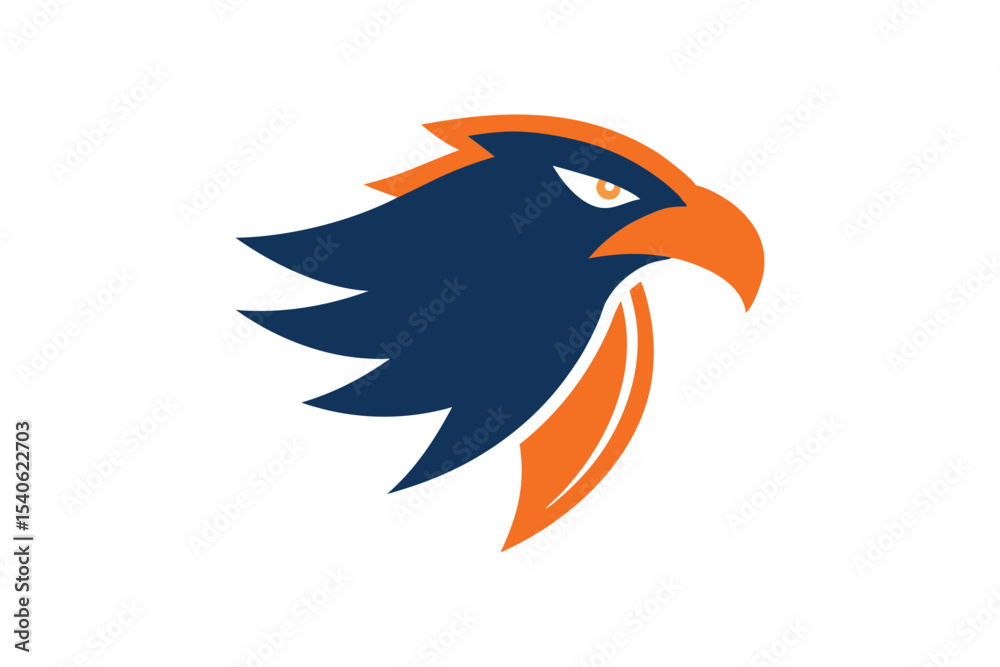 Obraz premium Bold and Dynamic Eagle Head Logo Design Displaying Strength and Determination with Sharp Features and Vibrant Color Palette