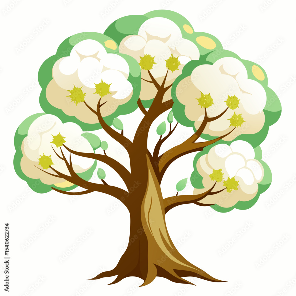 Fototapeta premium vector tree with green leaves