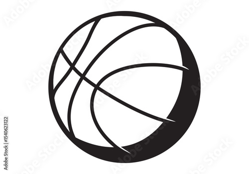 Basketball ball Minimalistic Flat Line Stroke Icon Pictogram Illustration 
