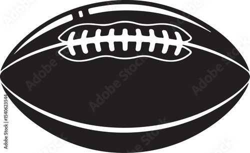 American football ball icon black silhouette