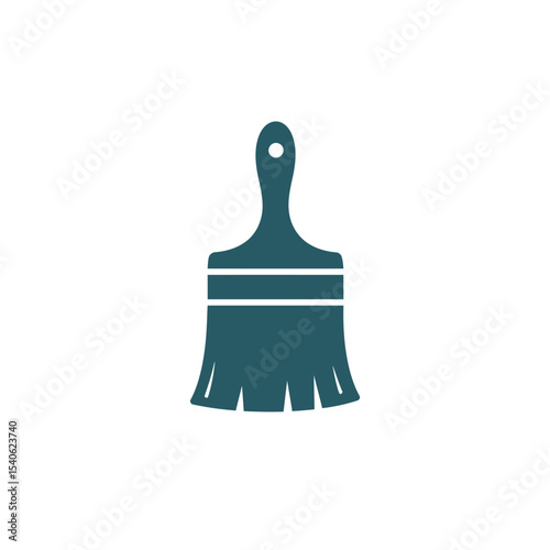 Painter palette and paint brush. icon vector on white background. 