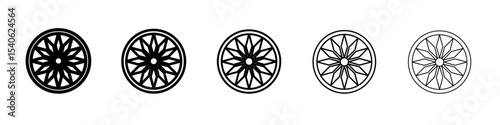 Ashoka Wheel icon Flat design on isolated background