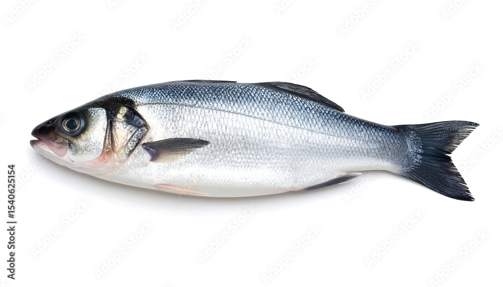 Fresh Sea Bass with White Background. Fresh Sea Bass with White Background.