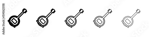 banjo icon Flat design on isolated background