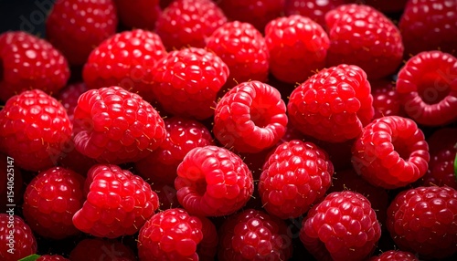 Fresh Raspberries Close Up.