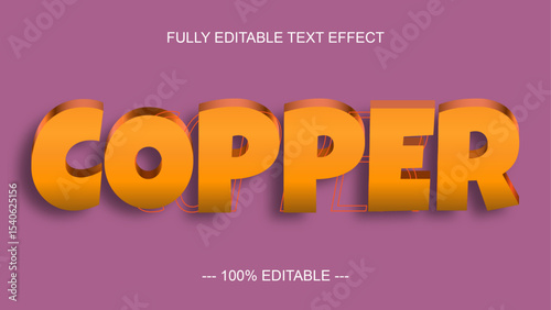 Copper Effect Editable Text