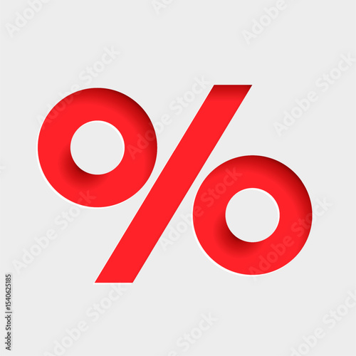 Business accounting percentage sign background in paper cut style