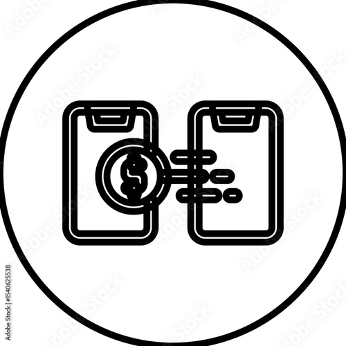 Crypto transfer single icon vector illustration