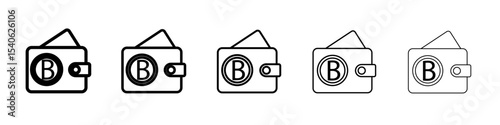 bitcoin wallet icon Flat design on isolated background