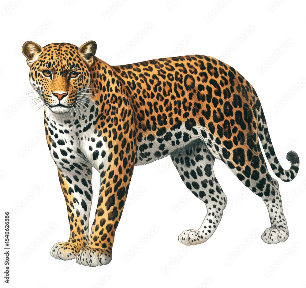 Obraz premium Majestic Leopard, Powerful Wildcat