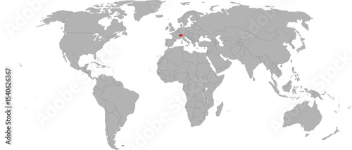 Switzerland Highlighted on World Map