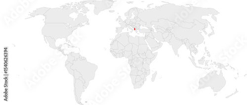 Albania Highlighted on World Map