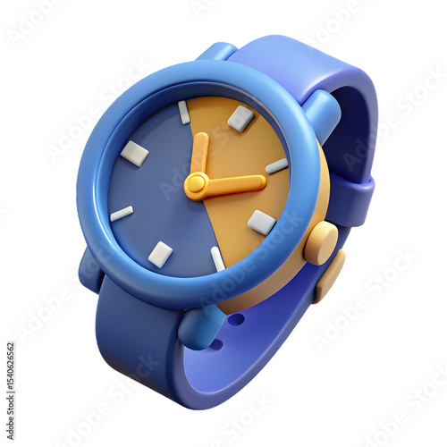 3D watch on transparent background