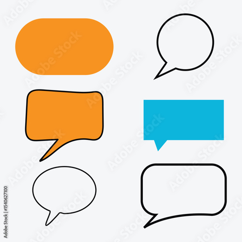 Collection of callout Various Speech Bubble Shapes,