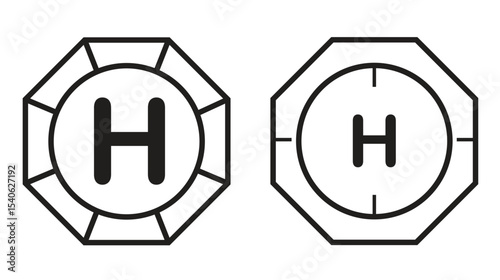 helipad icon, landing pad symbol sign, vector illustration