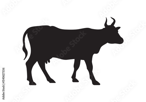 Cow Icons, Ideal for Agriculture and Farm Themes - Flat Vector Illustration