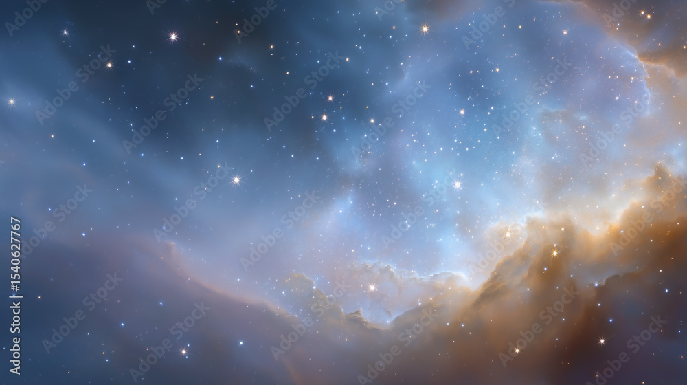 Fototapeta premium Colorful Galaxy Nebula in Starry Night Cosmos with Supernova