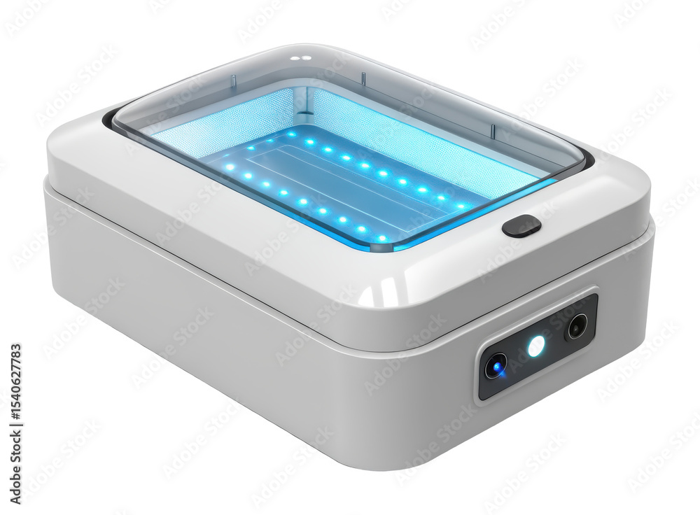 Obraz premium UV sterilizer isolated PNG sterilization device PNG disinfecting box PNG medical equipment PNG cleaning tool PNG ultraviolet sterilizer PNG transparent background image