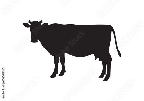 Cow Icons, Ideal for Agriculture and Farm Themes - Flat Vector Illustration