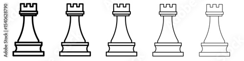 chess rook icon Flat design on isolated background