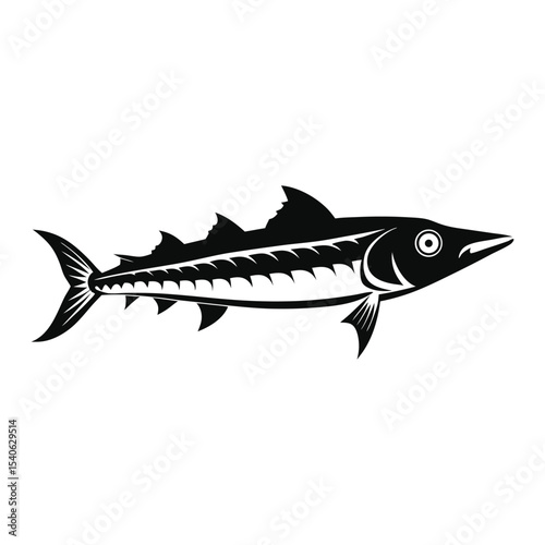 Elegant Monochrome Illustration of a Spearfish Oceanic Predator Design