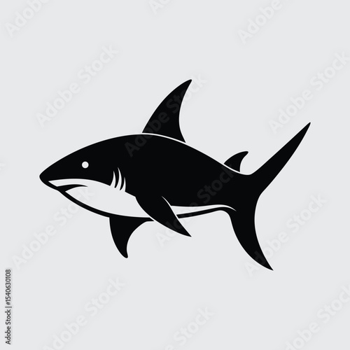 Powerful Shark Silhouette A Vector Illustration of a Majestic Predator