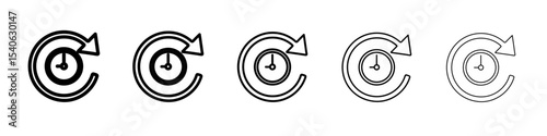 counterclockwise rotation icon Flat design on isolated background