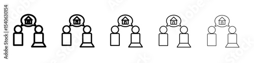 Couple dreaming home icon Flat design on isolated background